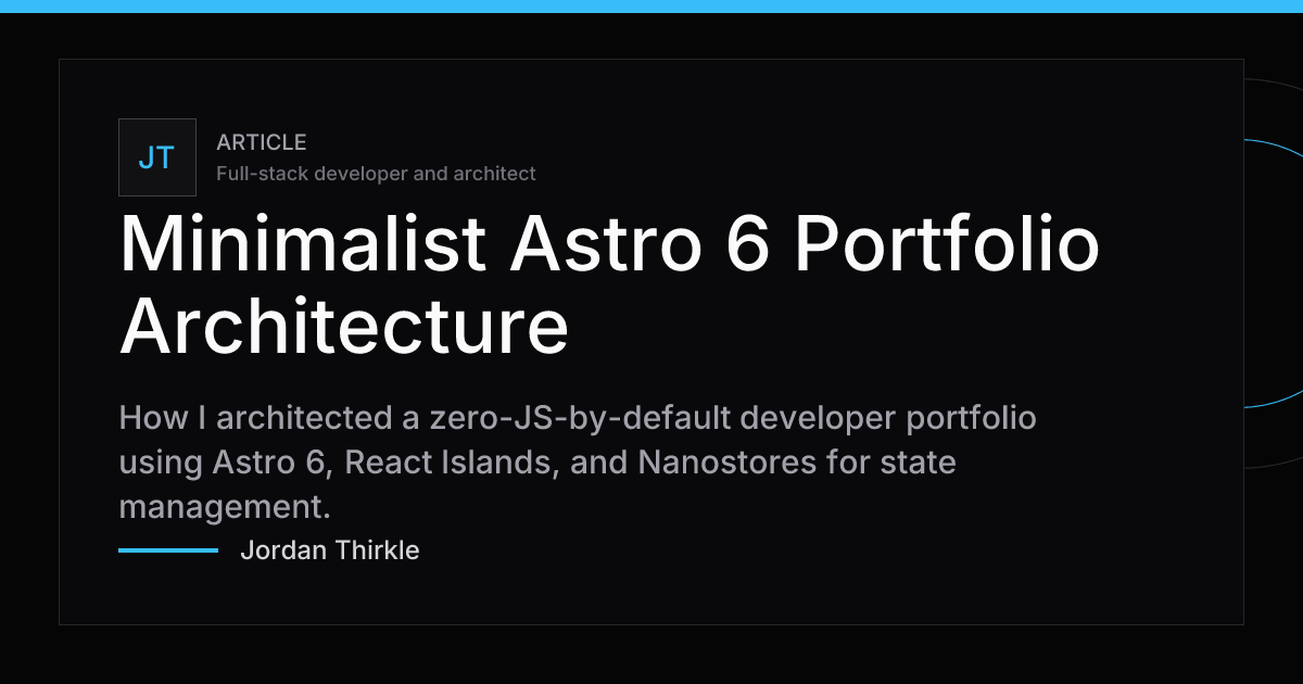 Minimalist Astro 6 Portfolio Architecture
