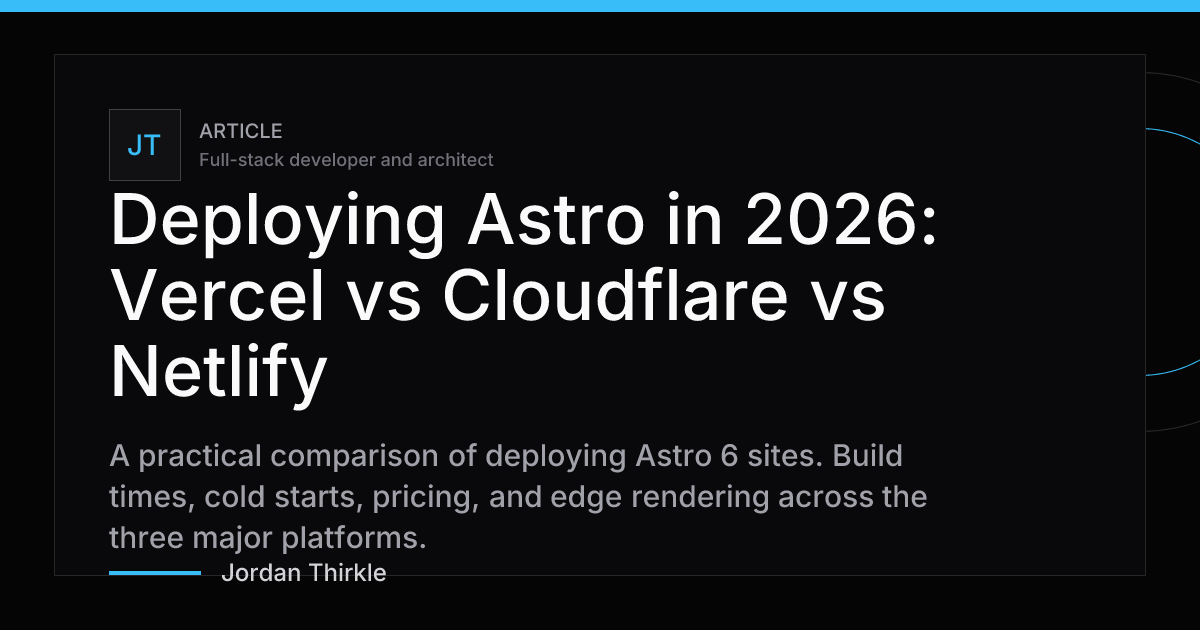 Deploying Astro in 2026: Vercel vs Cloudflare vs Netlify