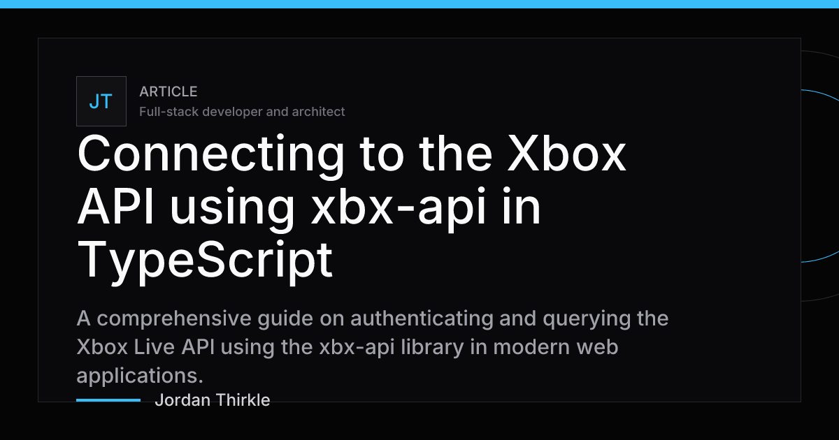 Connecting to the Xbox API using xbx-api in TypeScript
